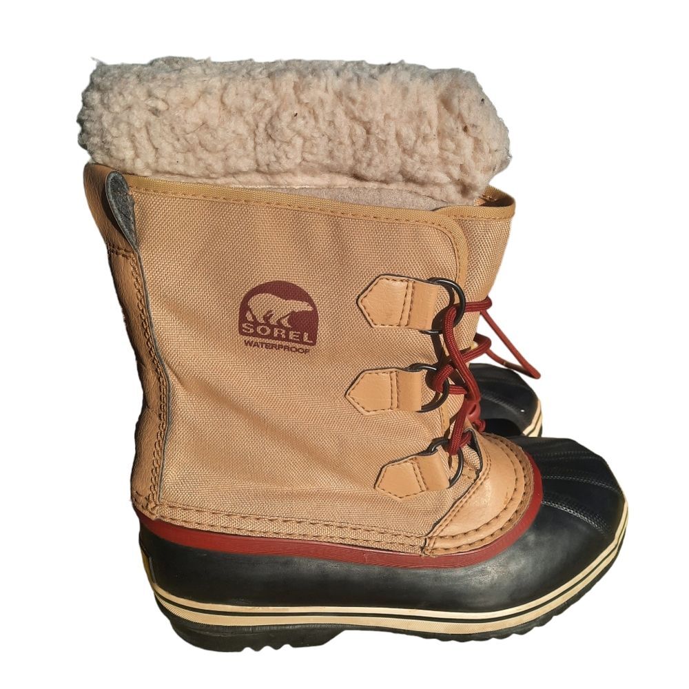 Sorel Winter Boots Waterproof Women 5 Faux Fur Brown Blue